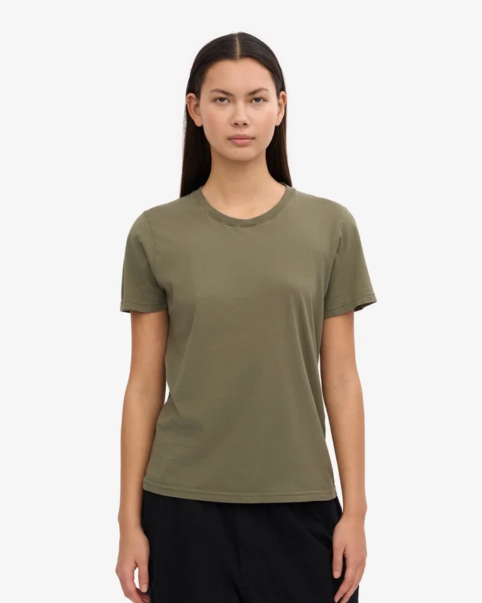 Light Organic Tee för dam – dammig olivgrön