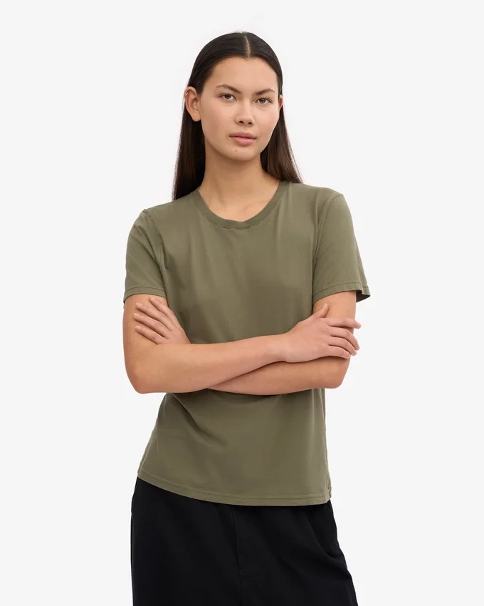 Light Organic Tee för dam – dammig olivgrön