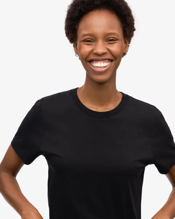 Light Organic Tee för dam – djupsvart