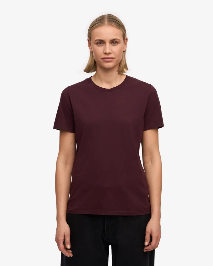 Light Organic Tee för dam – oxblodsröd