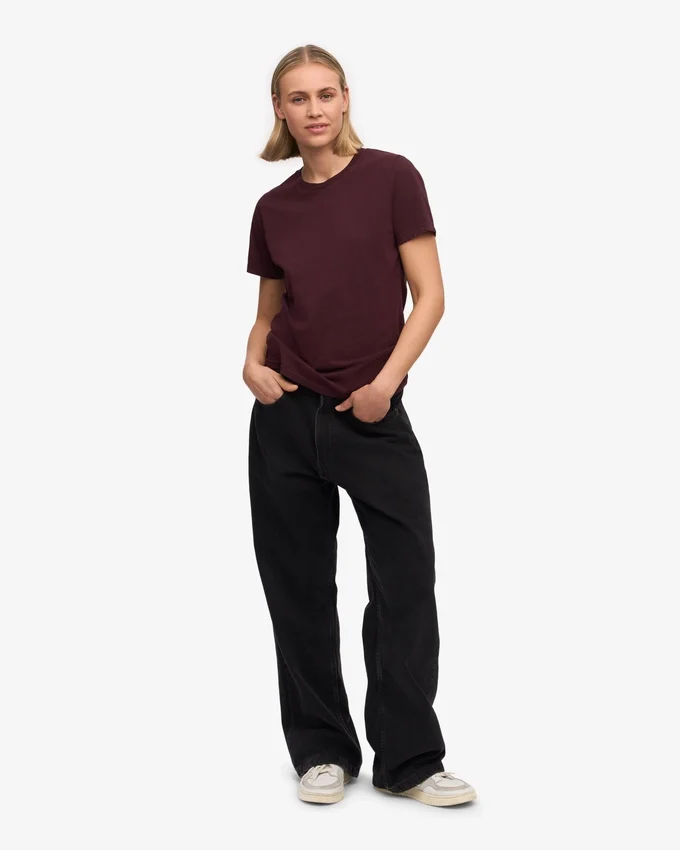 Light Organic Tee för dam – oxblodsröd