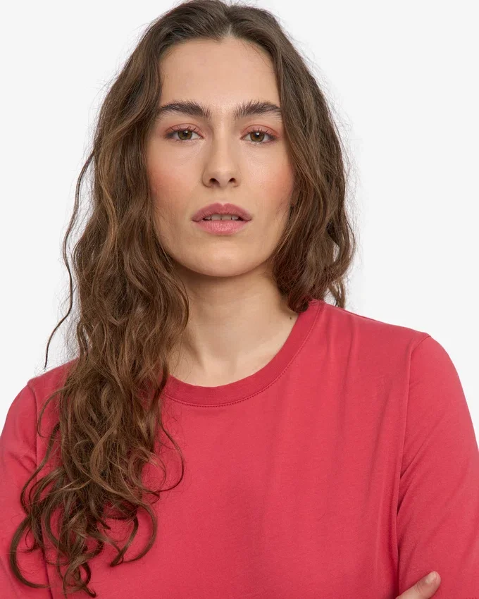 Light Organic Tee för damer – blekt rött