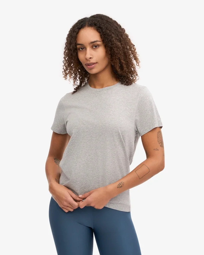 Light Organic Tee för damer – melerad grå