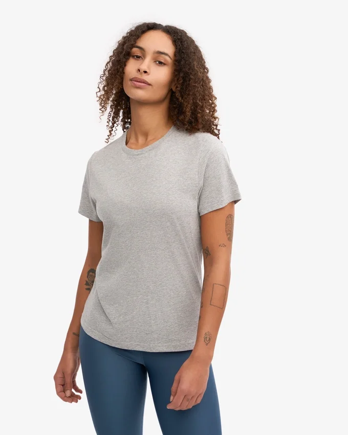 Light Organic Tee för damer – melerad grå