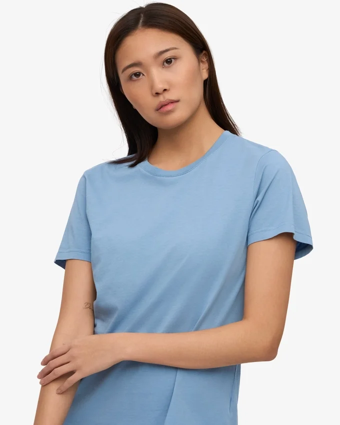 Light Organic Tee för damer – Seaside Blue