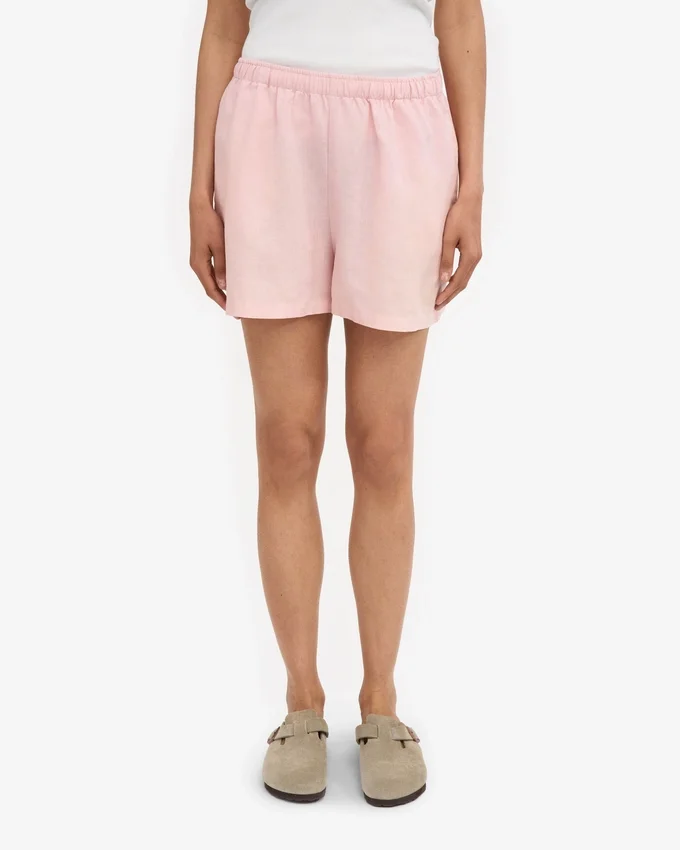 Linne Shorts – blekt rosa