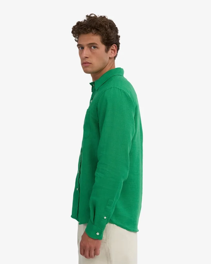 Linne-skjorta – kellygrön