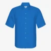 Linne-skjorta med korta ärmar – Pacific Blue