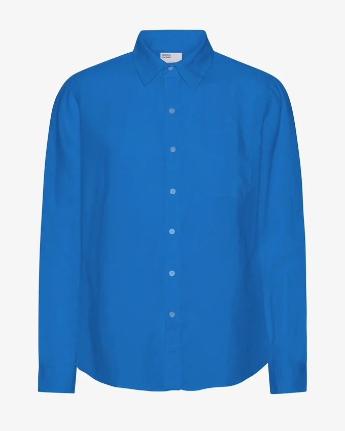 Linne-skjorta – Pacific Blue