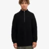 Merino-tröja med kort dragkedja – snömelange