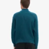 Merino-tröja med kort dragkedja – havsgrön