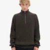 Merino Tröja med kort dragkedja – kaffebrun