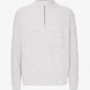 Merino-tröja med kort dragkedja – snömelange