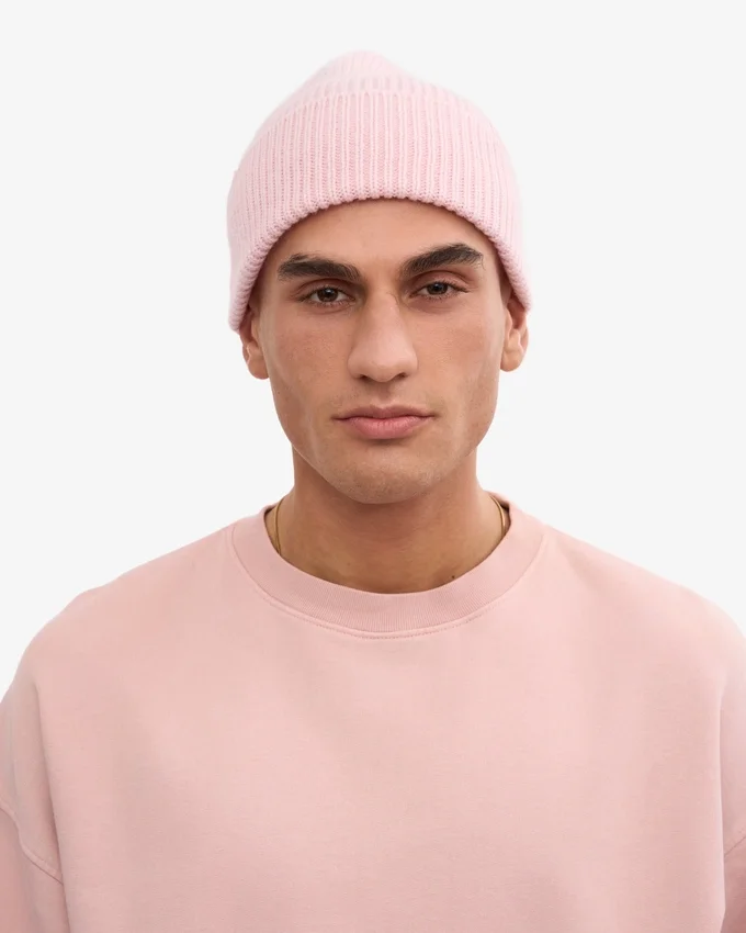 Merinoullmössa – blekt rosa