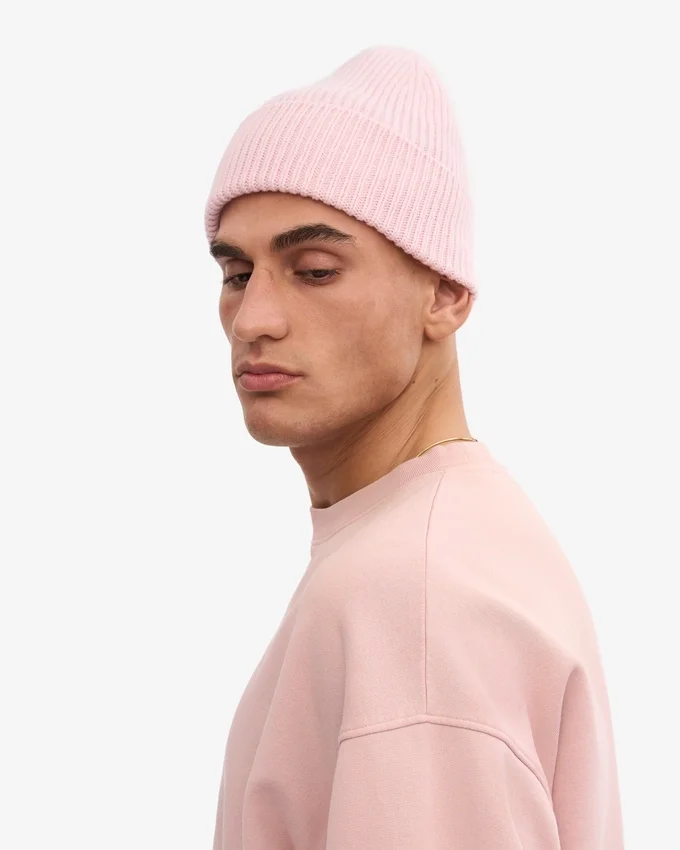 Merinoullmössa – blekt rosa