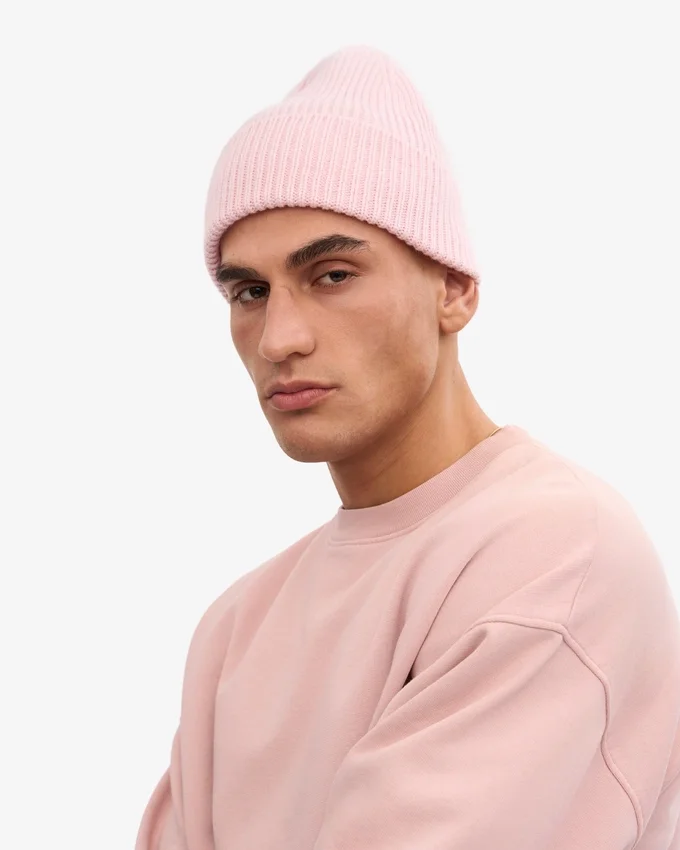Merinoullmössa – blekt rosa