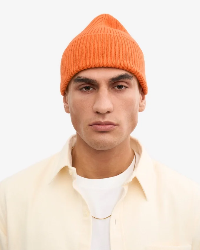 Merinoullmössa – bränd orange