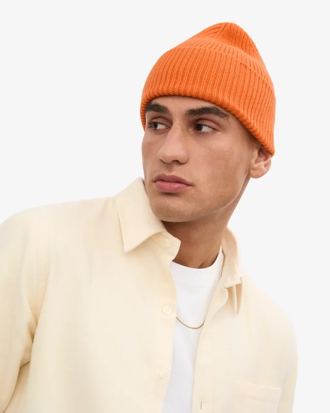 Merinoullmössa – bränd orange
