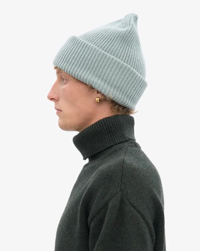 Merinoullmössa – stålblå