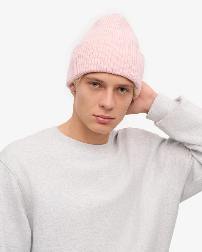 Merinoullsmössa – blekt rosa