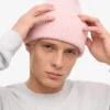 Merinoullsmössa – blekt rosa