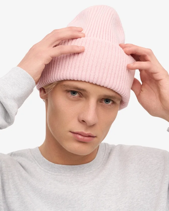 Merinoullsmössa – blekt rosa