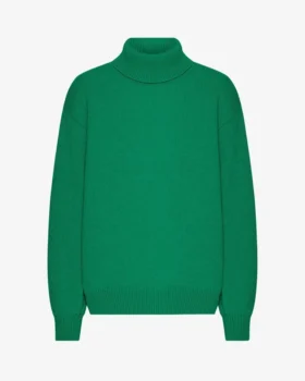 Merinoullströja med hög hals – kellygrön