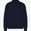 Merinoullströja med hög hals – Navy Blue