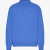Merinoullströja med hög hals – Pacific Blue