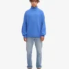 Merinoullströja med hög hals – Pacific Blue