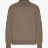 Merinoullströja med hög hals – Warm Taupe