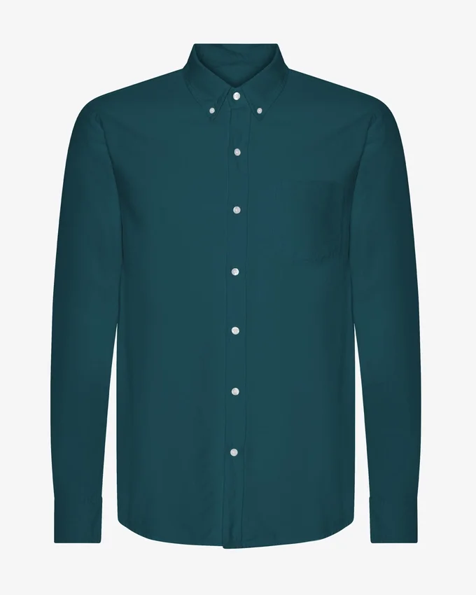 Organic Button Down skjorta – havsgrön