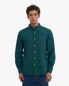 Organic Button Down skjorta – havsgrön