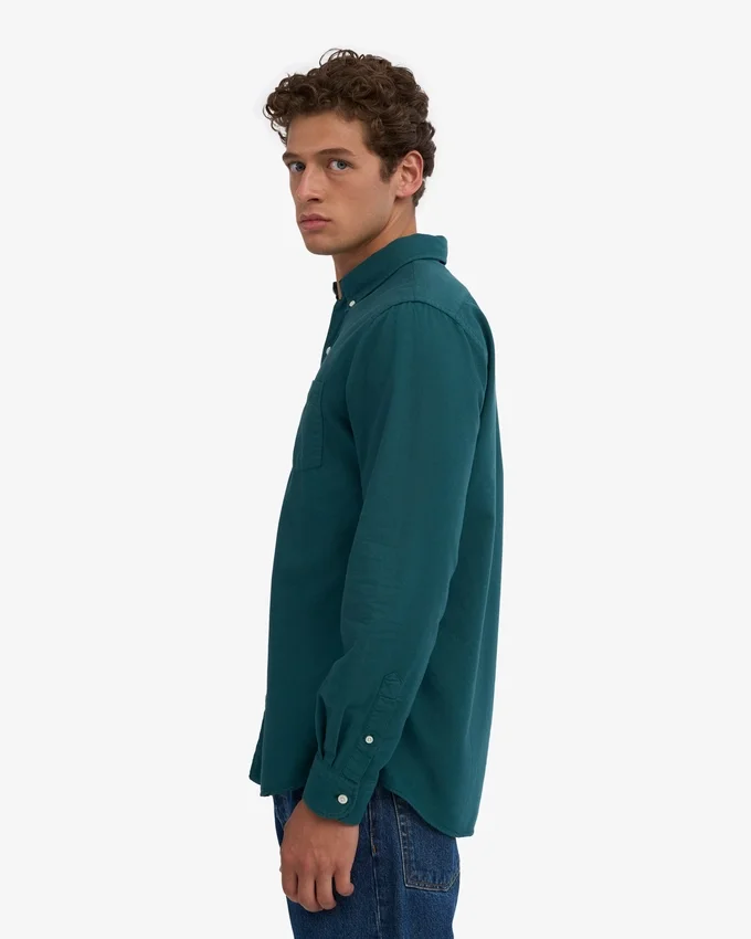 Organic Button Down skjorta – havsgrön