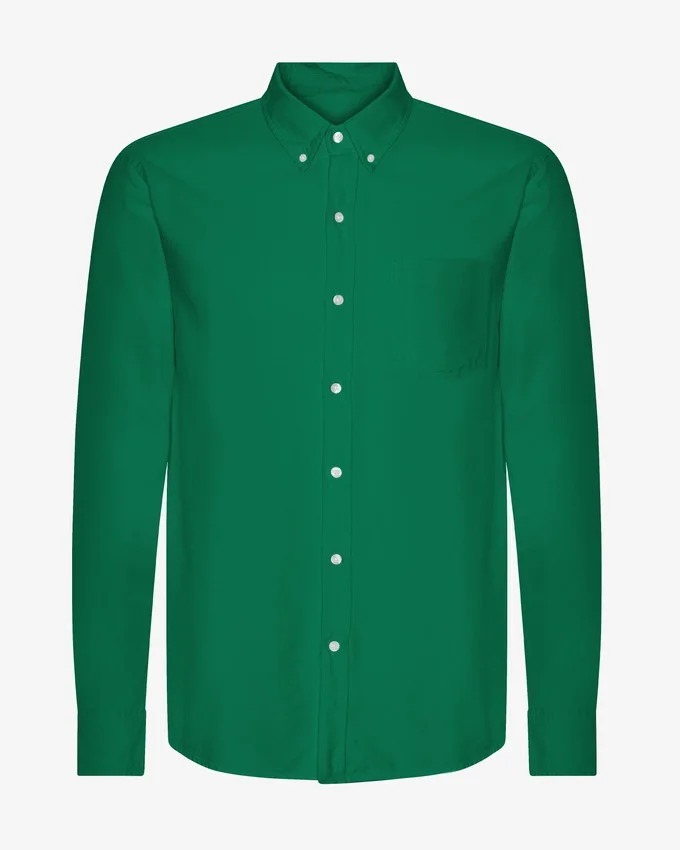 Organic Button Down-skjorta i ekologisk bomull med knappar – kellygrön