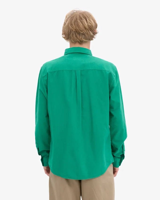 Organic Button Down-skjorta i ekologisk bomull med knappar – kellygrön