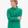 Organic Button Down-skjorta i ekologisk bomull med knappar – kellygrön