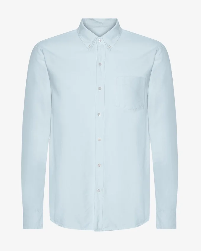 Organic Button Down-skjorta i ekologisk bomull med knappar – polarblå
