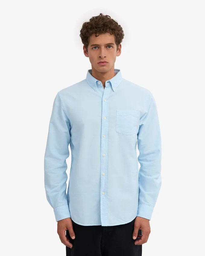 Organic Button Down-skjorta i ekologisk bomull med knappar – polarblå