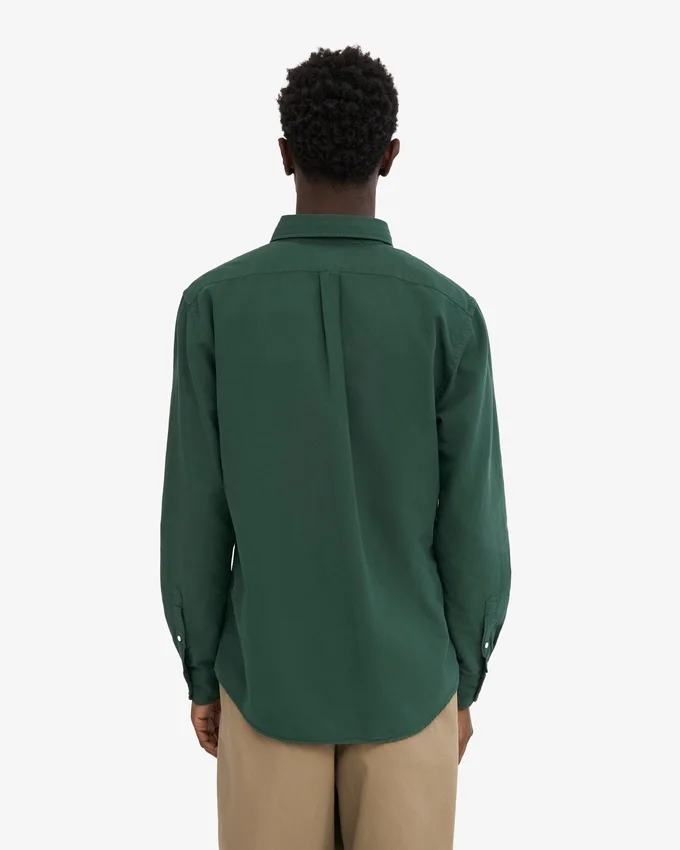 Organic Button Down-skjorta i ekologisk bomull med knappar – smaragdgrön