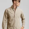 Organic Button Down skjorta – jaktgrön
