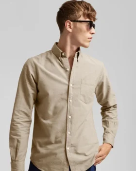 Organic Button Down skjorta – jaktgrön