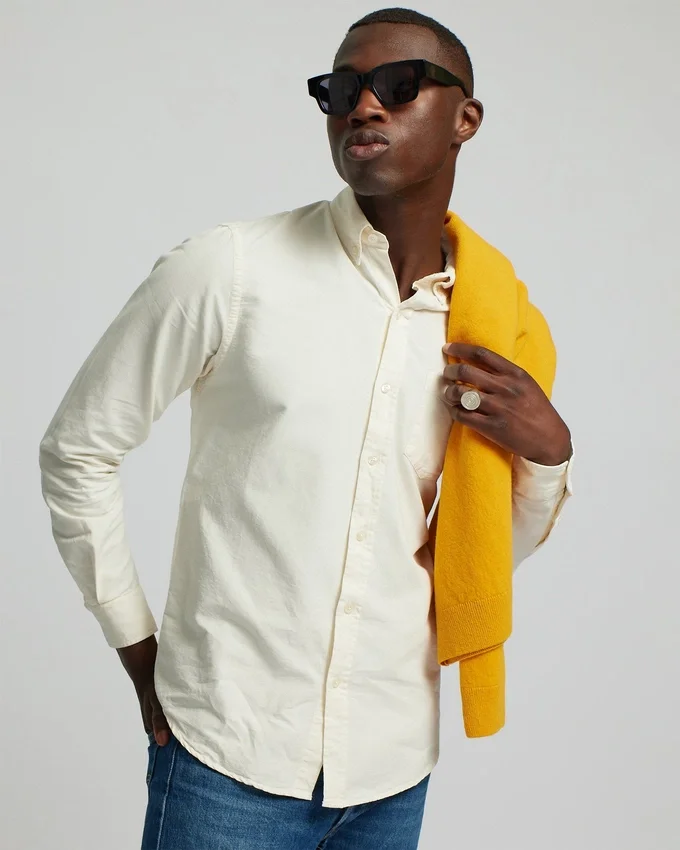 Organic Button Down skjorta – jaktgrön