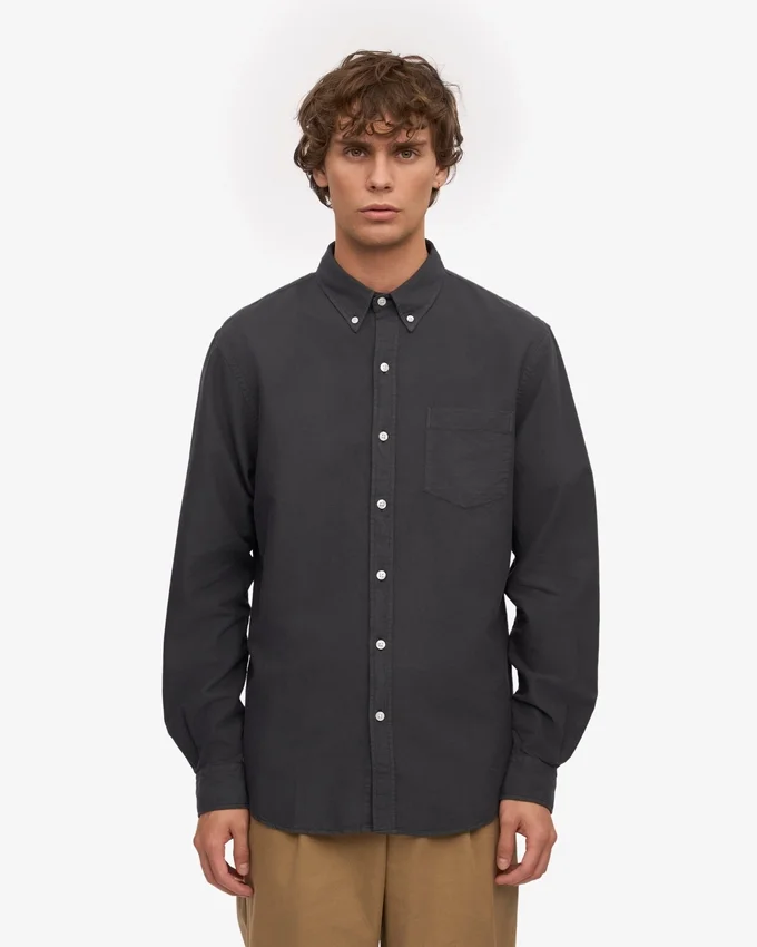 Organic Button Down skjorta – lavagrå