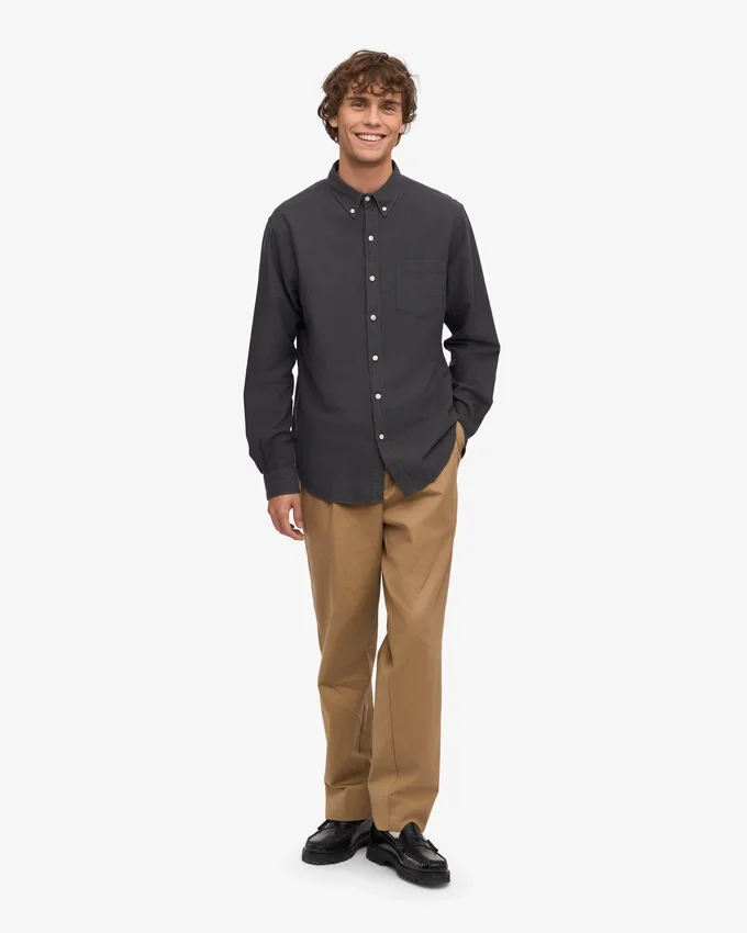 Organic Button Down skjorta – lavagrå