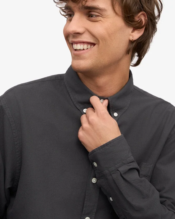 Organic Button Down skjorta – lavagrå