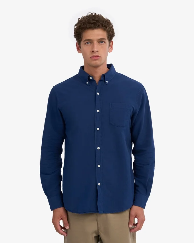 Organic Button Down skjorta – marinblå