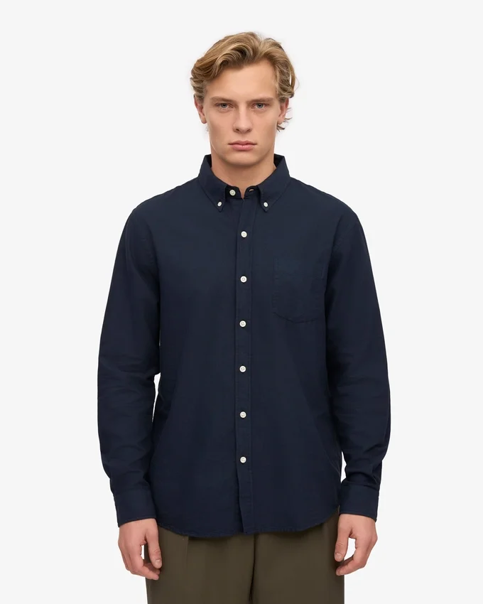 Organic Button Down skjorta – marinblå