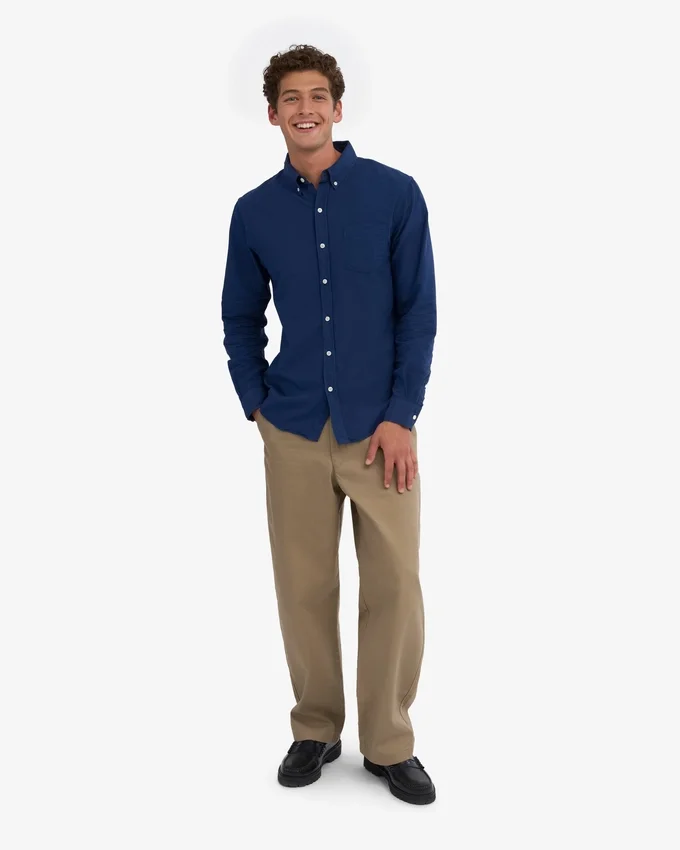 Organic Button Down skjorta – marinblå