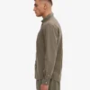 Organic Button Down skjorta med knappar – dammig olivgrön